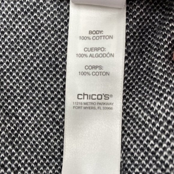 Chico's OS Black White Checks Knit Buckle Closure Poncho Shawl - Picture 6 of 6